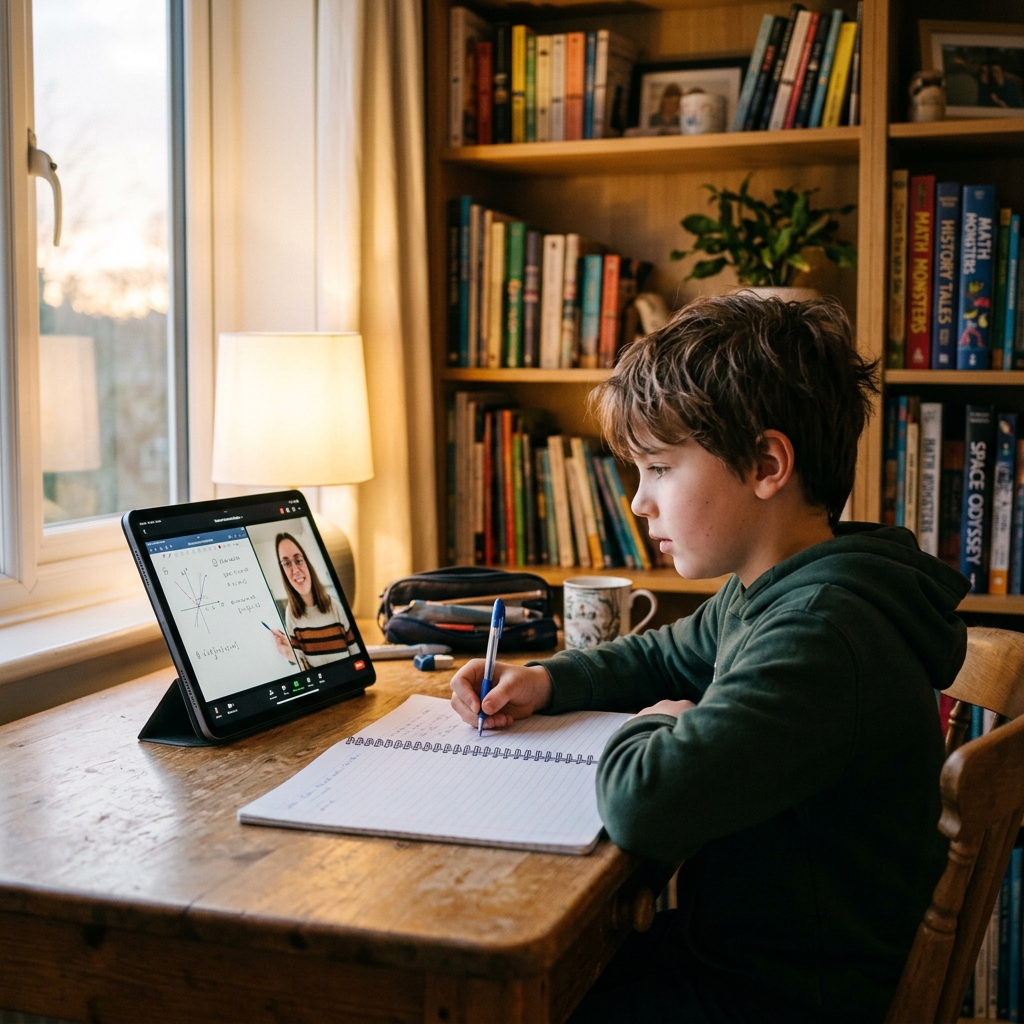 Student learning with tutor online